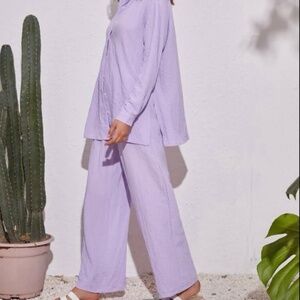 Lavender Top and Pants Casual Set
